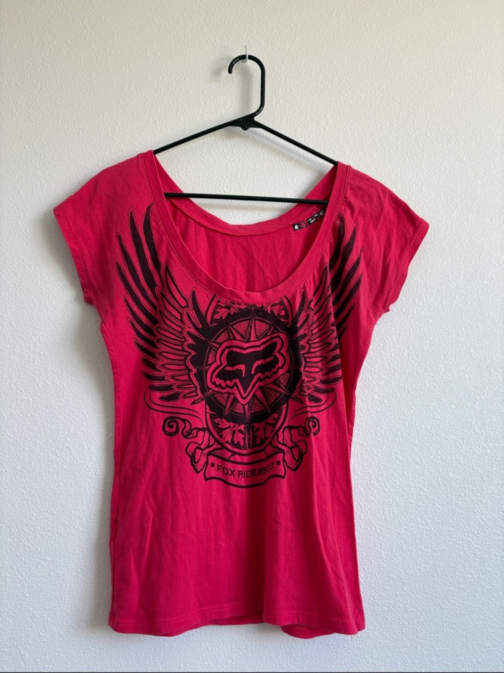 Fox Women's Short Sleeve Graphic Tee - Pink with Black Print